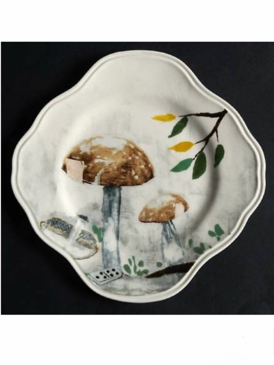 Anthropologie Other - Anthropologie Rebecca Rebouche Patch of Shade Mushrooms Curious Deciduous Plate